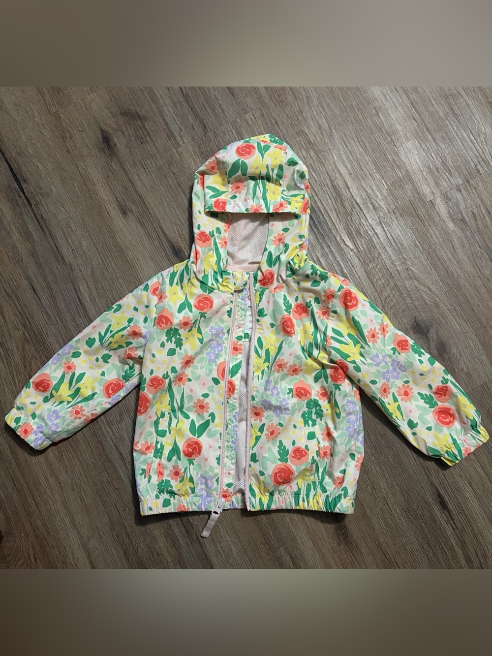 Cat & Jack - Floral Hooded Rain Jacket - Size 2T